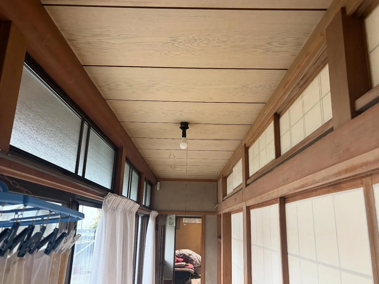 【和室砂壁、照明交換工事】